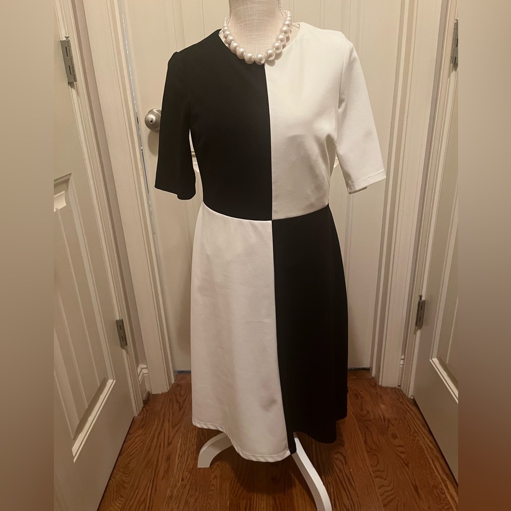 Elegant Black and White Women's Dress